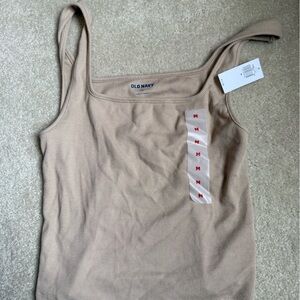 Old Navy Beige Ribbed Tank Top